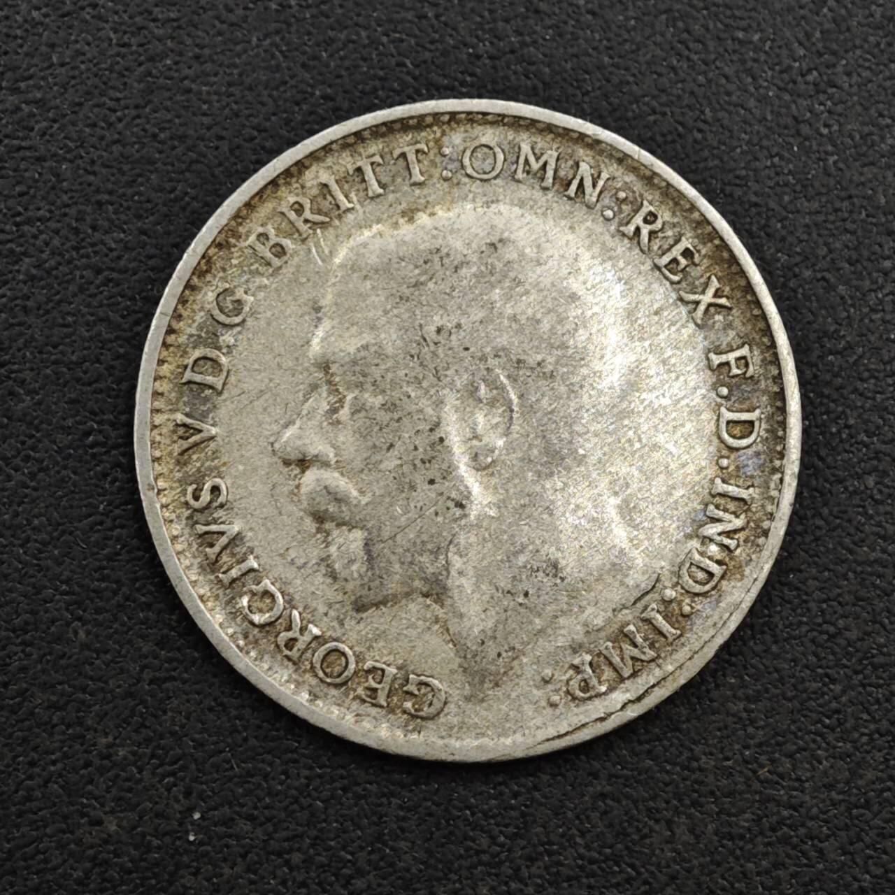 【淘币小摊】实时拍第八百一十九拍   散币场   满百包邮可预留二周 每周一统一发货   英国1922年乔治五世3便士银币