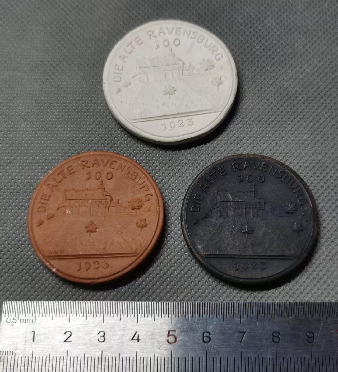 七河·世界钱币杂件水晶矿标小拍（总第30期） 藏家出品X577 巴伐利亚陶制纪念章（原盒） 1923年 