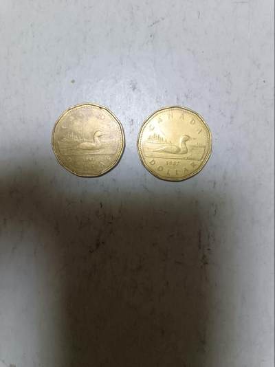 【20251209】非全新纸币和硬币第311场 - 加拿大1加元2枚不同版本