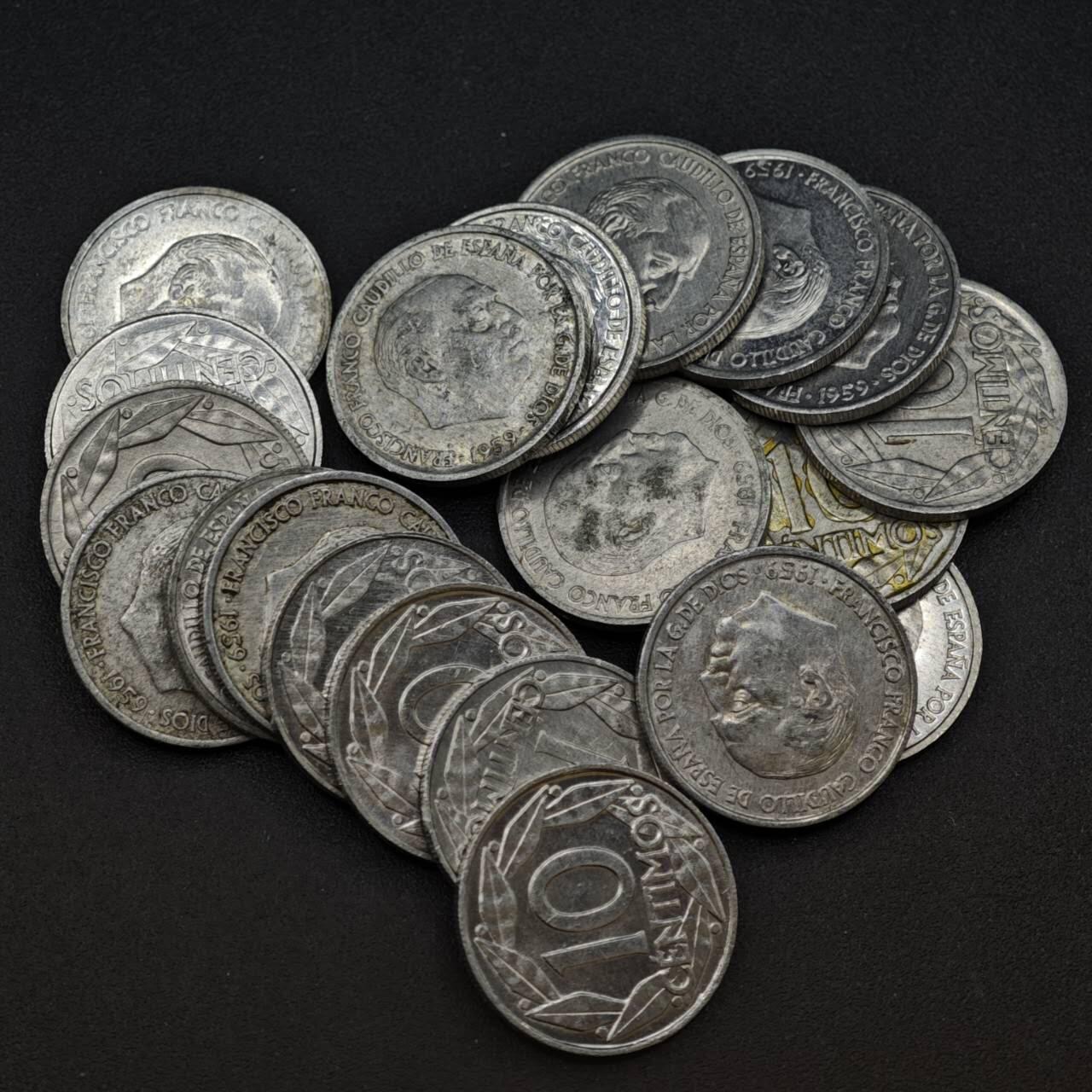 【淘币小摊】实时拍第八百一十九拍   散币场   满百包邮可预留二周 每周一统一发货   西班牙10分铝币20枚