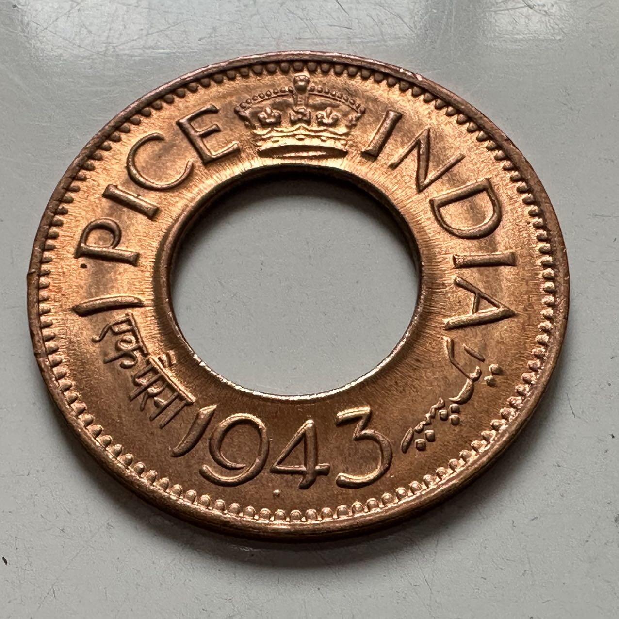 🌹外币初藏🌹🐯2025年第137场  每周二四六晚8️⃣点 接代拍 英属印度1943年一派沙—2