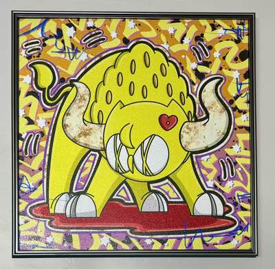 零元拍：歪歪 OWSON 系列作品装饰肌理画《十二星座-金牛座》，相框尺寸35/35CM。因展品出展，镜框可能有轻微划痕，介意勿拍 - 零元拍：歪歪 OWSON 系列作品装饰肌理画《十二星座-金牛座》，相框尺寸35/35CM。因展品出展，镜框可能有轻微划痕，介意勿拍