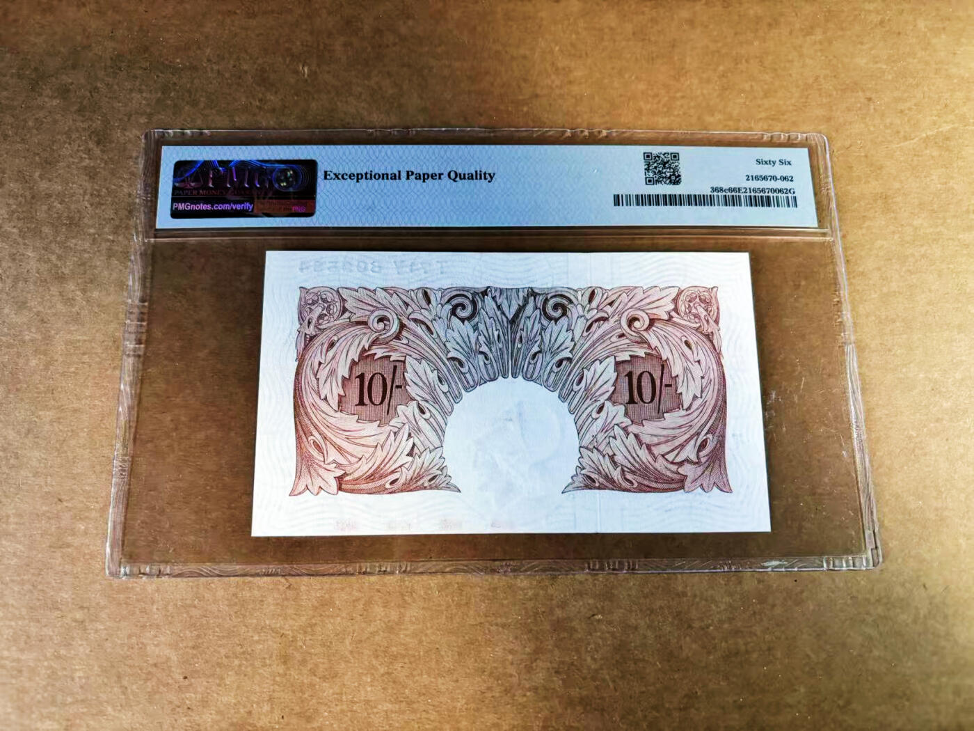 【Blue Auction】世界纸币精拍第759期——18级TOP拍卖/信誉/品质/专业/高效💫 英国 A序列 1955-60先令 PMG66EPQ 