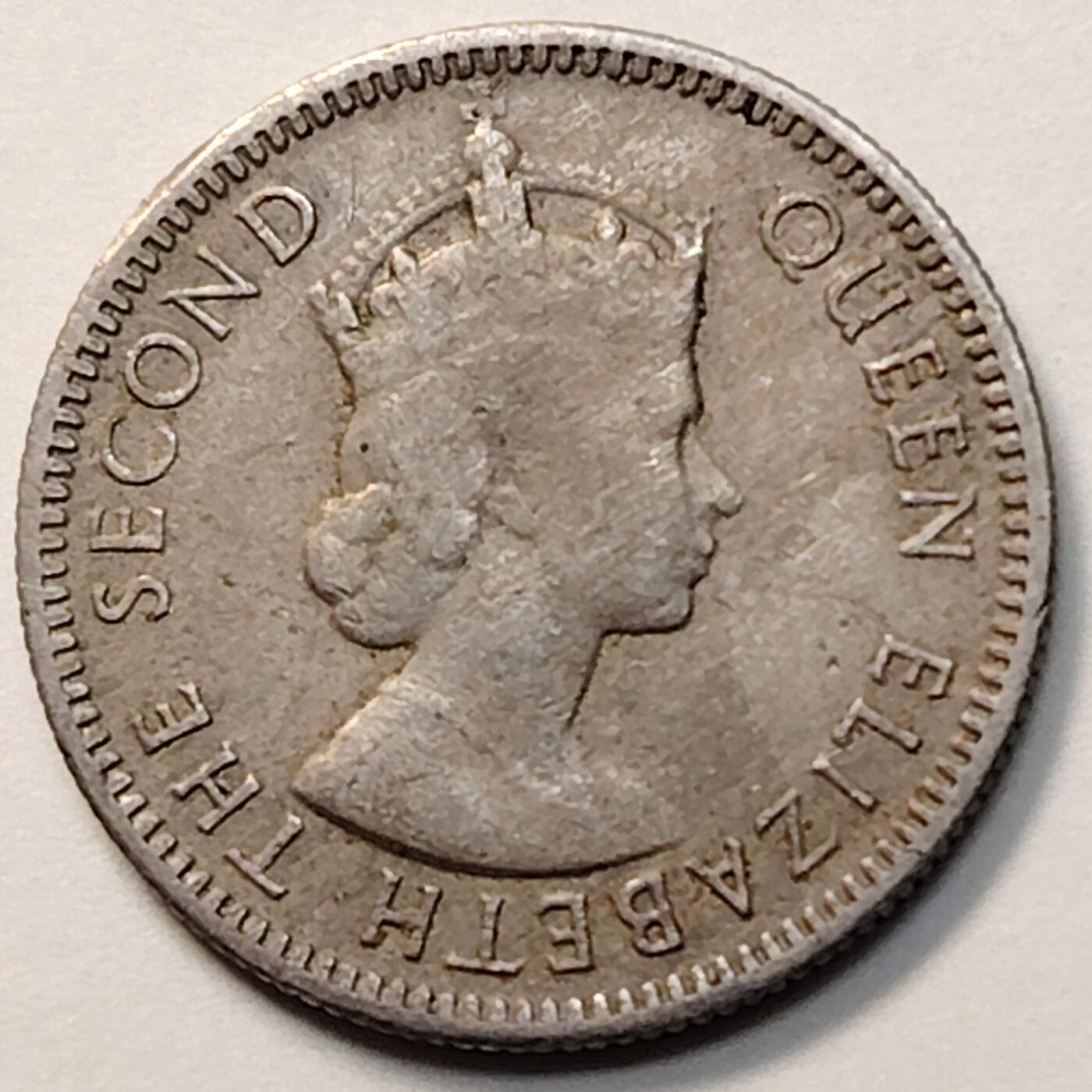 布加迪🐬～世界钱币(上海)🌾第 263 期 /  各国套币和散币 马来亚和英属婆罗洲 1953年 5分 女王头像