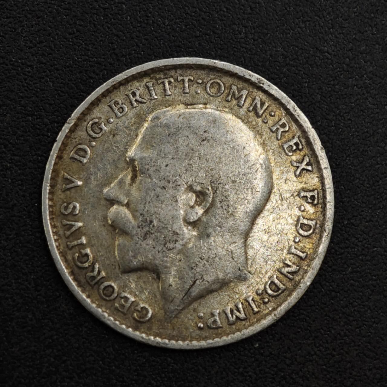 【淘币小摊】实时拍第八百一十九拍   散币场   满百包邮可预留二周 每周一统一发货   英国1914年乔治五世3便士银币