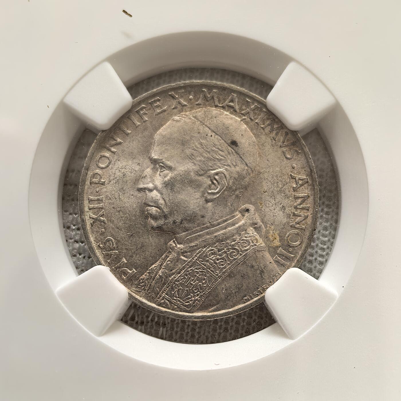 道一币馆币章第一百五十八场 NGC MS64 梵蒂冈1940年5里拉银币