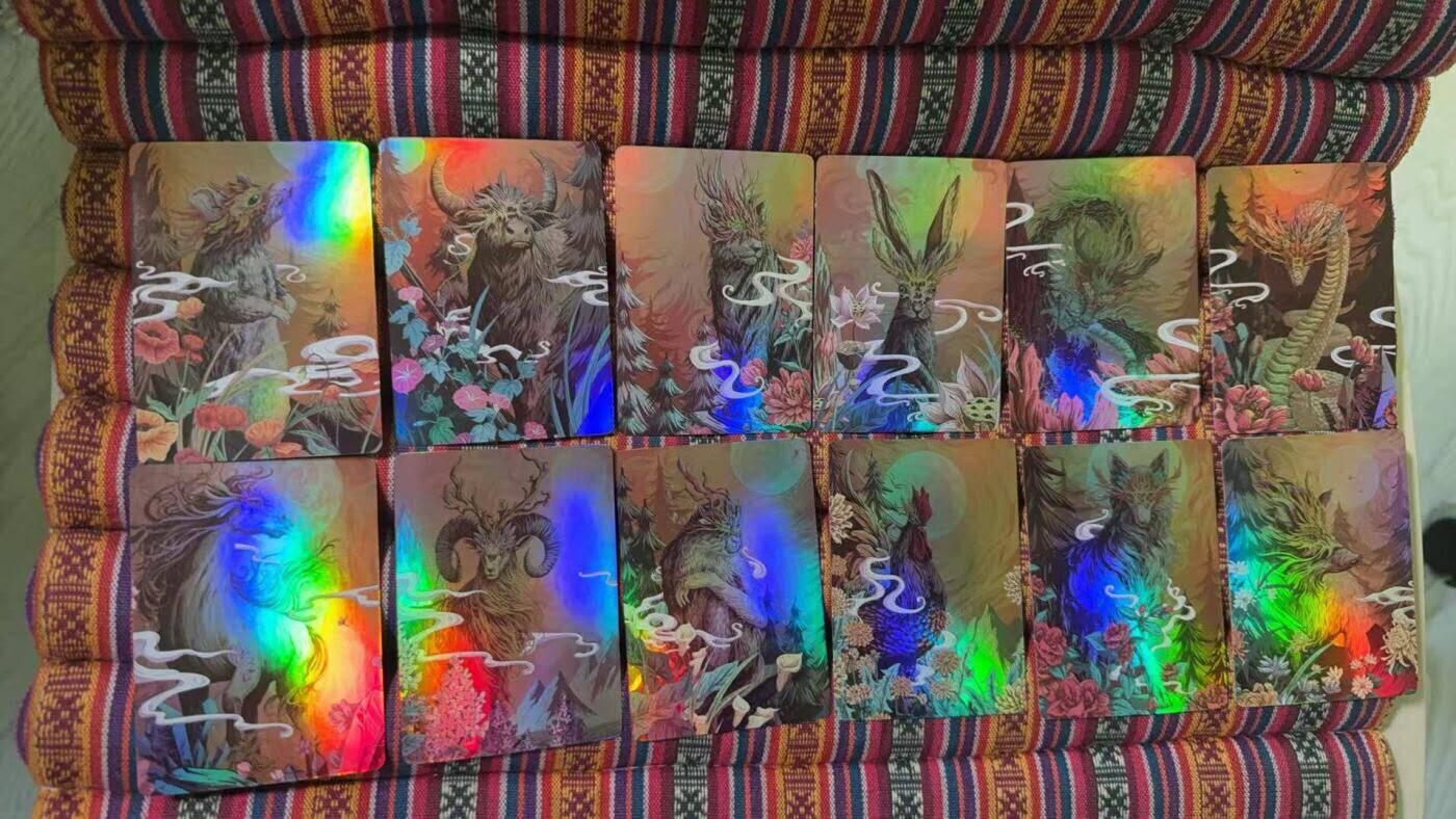 光影卡牌第26期，各家亲签，各家套卡，持续收拍品 星宿彩闪十二生肖3套+四大神兽+虎龙年贺岁等等