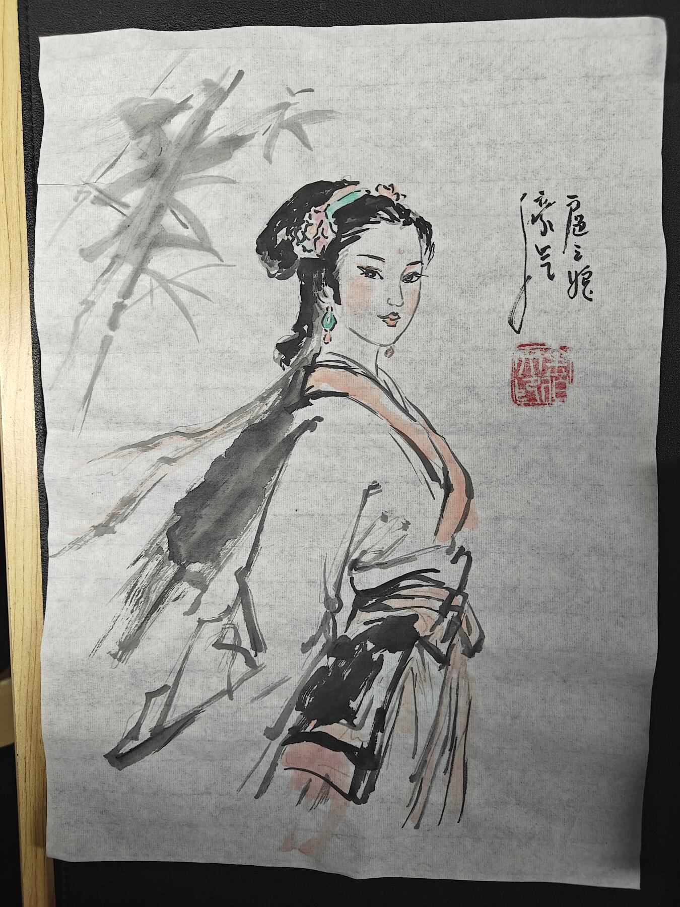 天玑星卡拍第147期《12.8周一截拍》持续收拍收评中 满赠卡需备注 【手绘水墨画】bowen艺术 原创水墨画 豪气 扈三娘 A4左右尺寸 宣纸