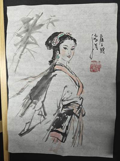 天玑星卡拍第147期《12.8周一截拍》持续收拍收评中 满赠卡需备注 - 【手绘水墨画】bowen艺术 原创水墨画 豪气 扈三娘 A4左右尺寸 宣纸