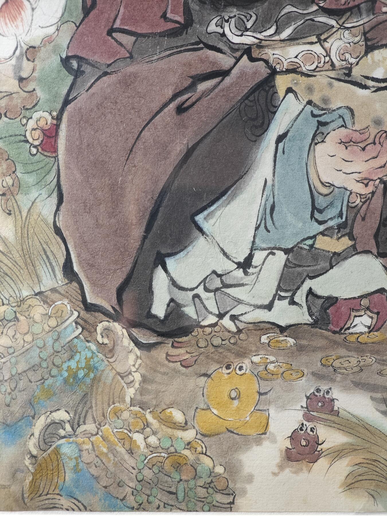 白泽拍卖卡牌手绘专场第29期（忽有故人心上过，回首山河已是秋） 2025 浮沉手绘画 财神 已装裱 尺寸：内20.5cm*29.5cm