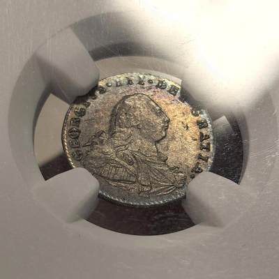 博洋堂世界钱币拍卖第150期（全场包邮） NGC AU53-MS63 英国1800年英国乔治三世濯足币一套四枚，原味五彩