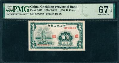 上海炎玺拍卖 玺润山河 第三场  - 民国二十五年浙江地方银行绿壹角