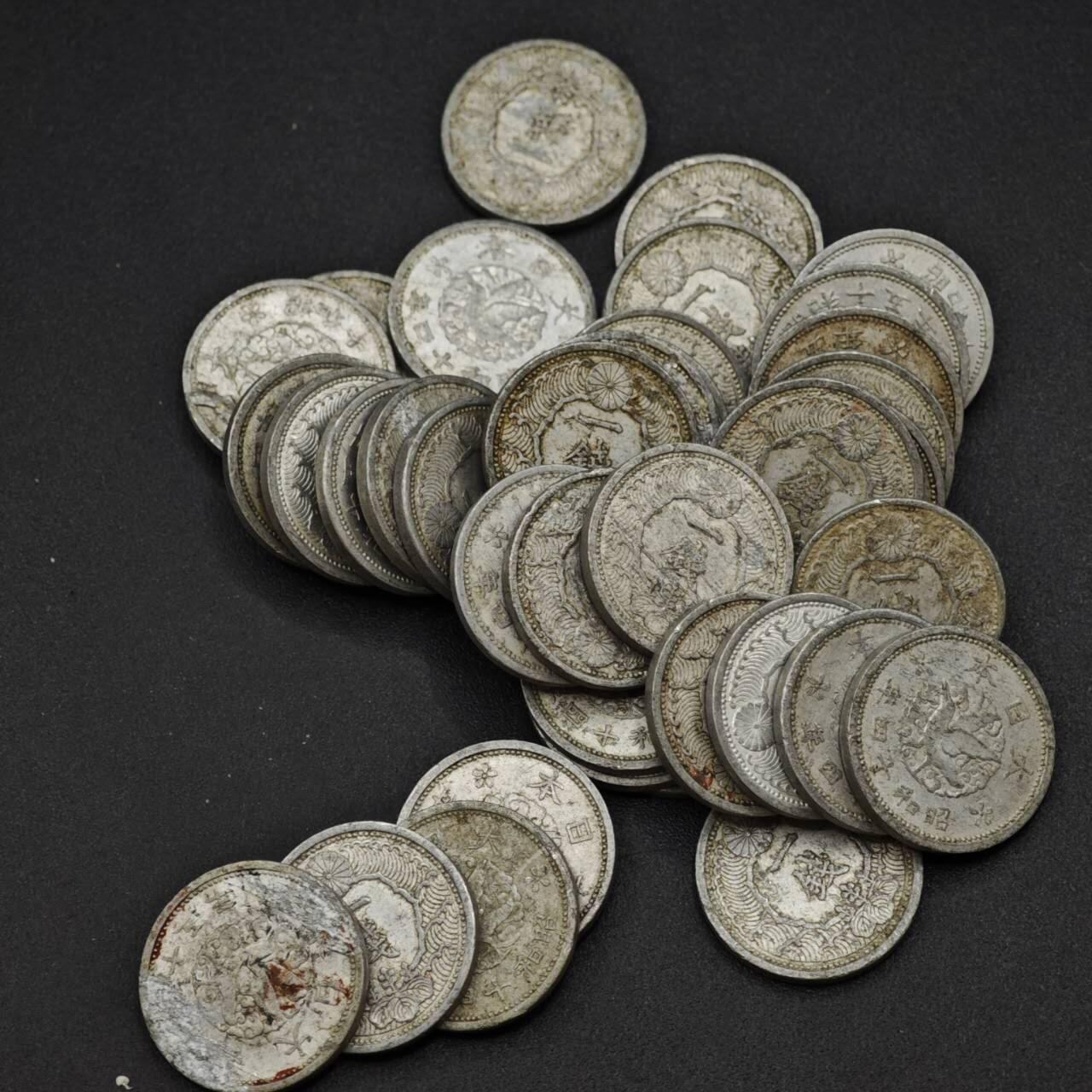 【淘币小摊】实时拍第八百一十九拍   散币场   满百包邮可预留二周 每周一统一发货   日本飞鸦一钱铝币37枚