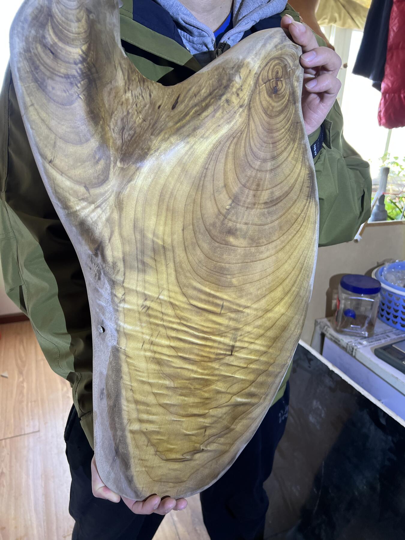 零元拍：金丝楠 茶盘，尺寸约：585/275/190/35MM，满果香，满金丝满水波，未上漆上蜡