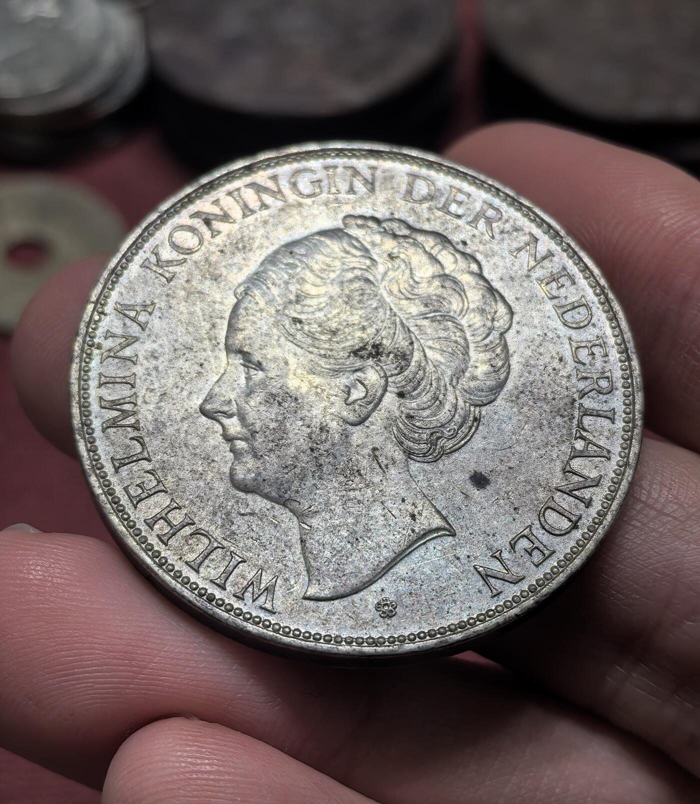 南宋泉阁俄币 外币 国币 专场第二十期 【送拍无额外佣金】 荷兰 1929年 荷兰威廉敏娜2.5盾大银币 25g 720银 通货好品