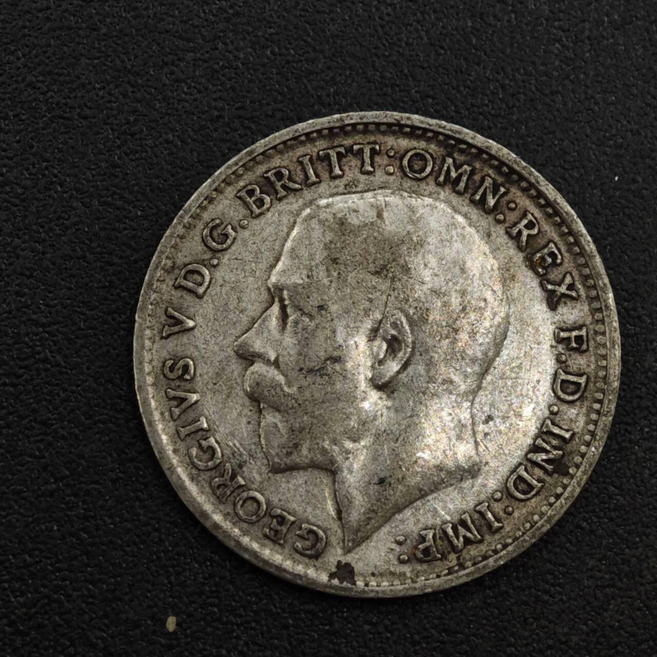 【淘币小摊】实时拍第八百一十九拍   散币场   满百包邮可预留二周 每周一统一发货   英国1917年乔治五世3便士银币