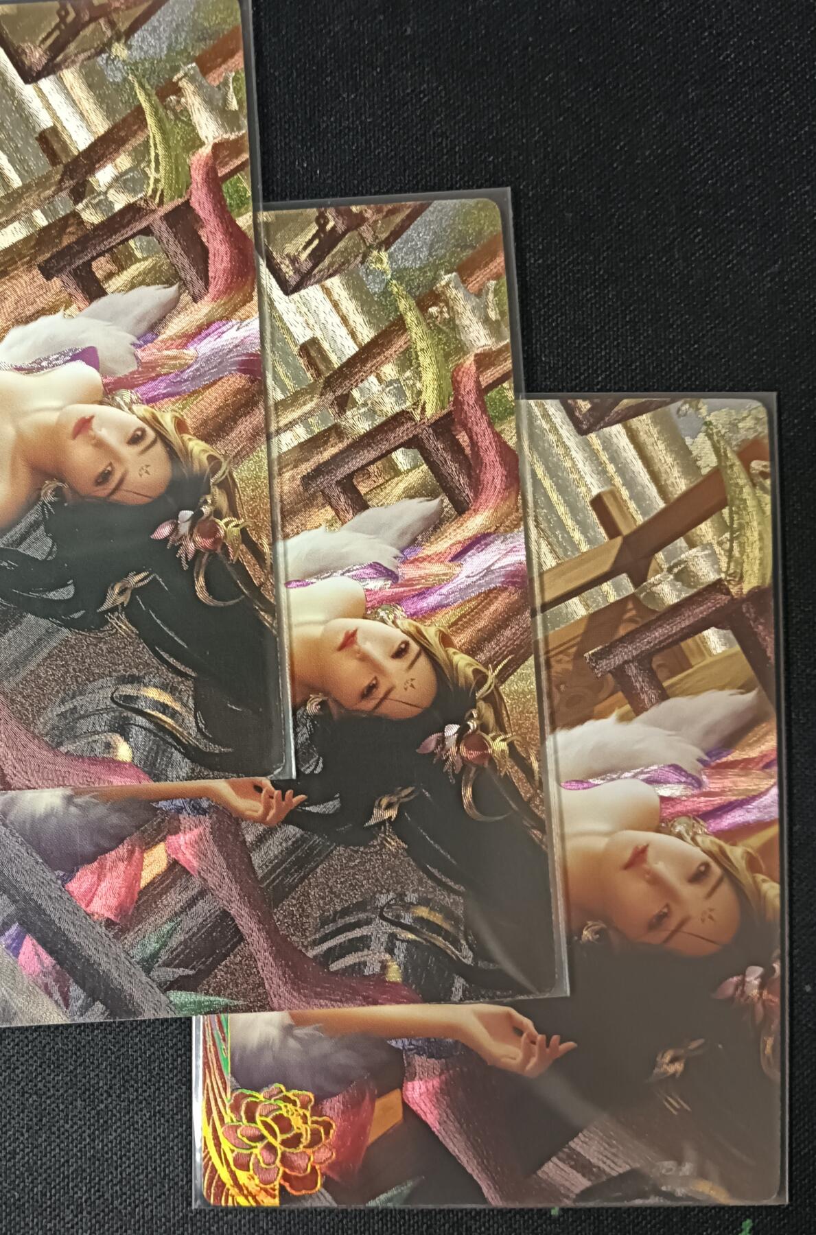 花开卡拍第61期（3月7号周六截拍，品控勿拍!!!拍品不寄存，运费5元（新疆需补运费差价或顺丰到付），自制卡难免瑕疵，可能存在轻微撞角爆边等出厂瑕疵，品控介意勿拍！） 卡玩帕克 神州百花谱 甄宓，粗闪工艺，一套共3张
