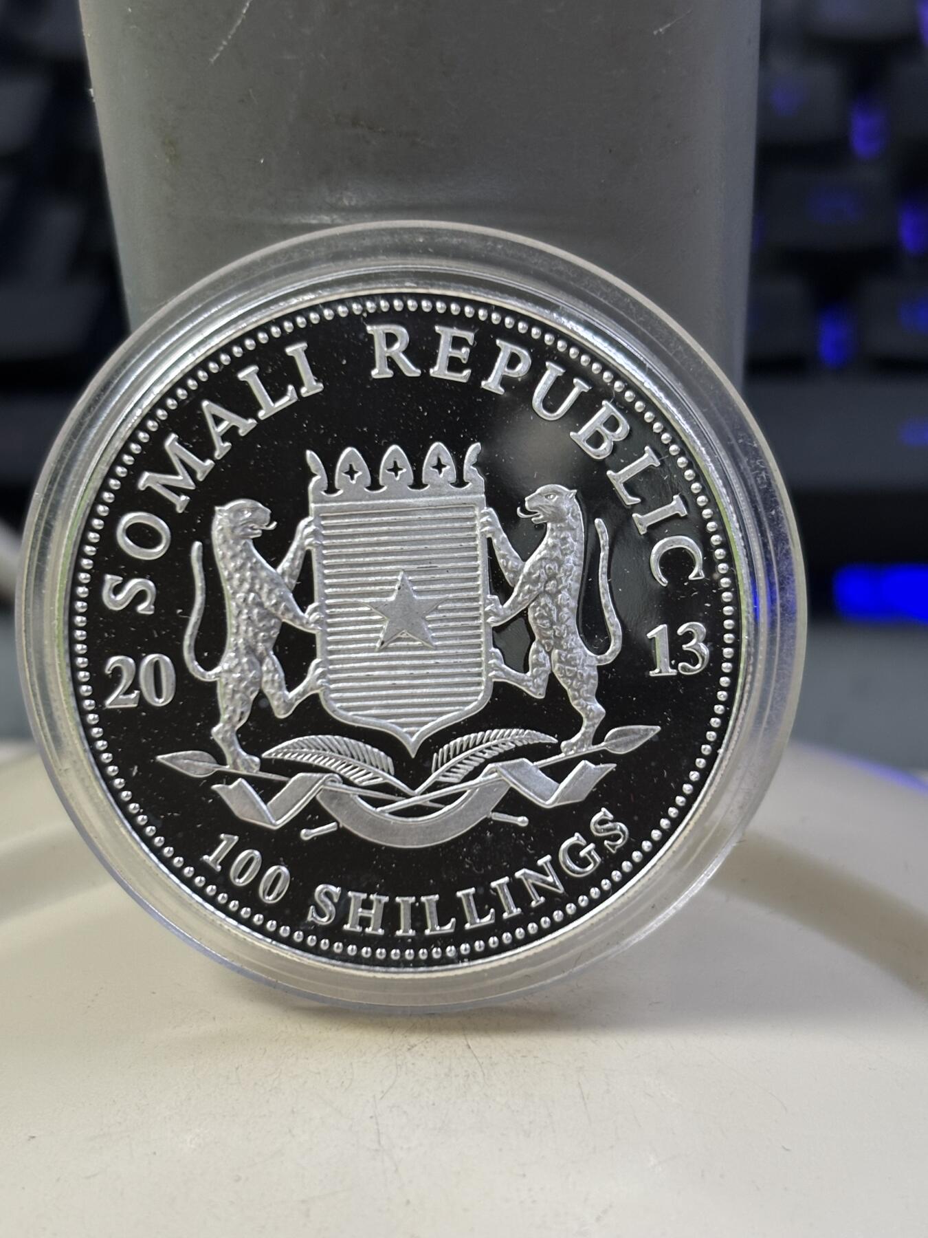 第184期拍卖 索马里2013年世界投资银币系列大象1盎司纪念银币，999银