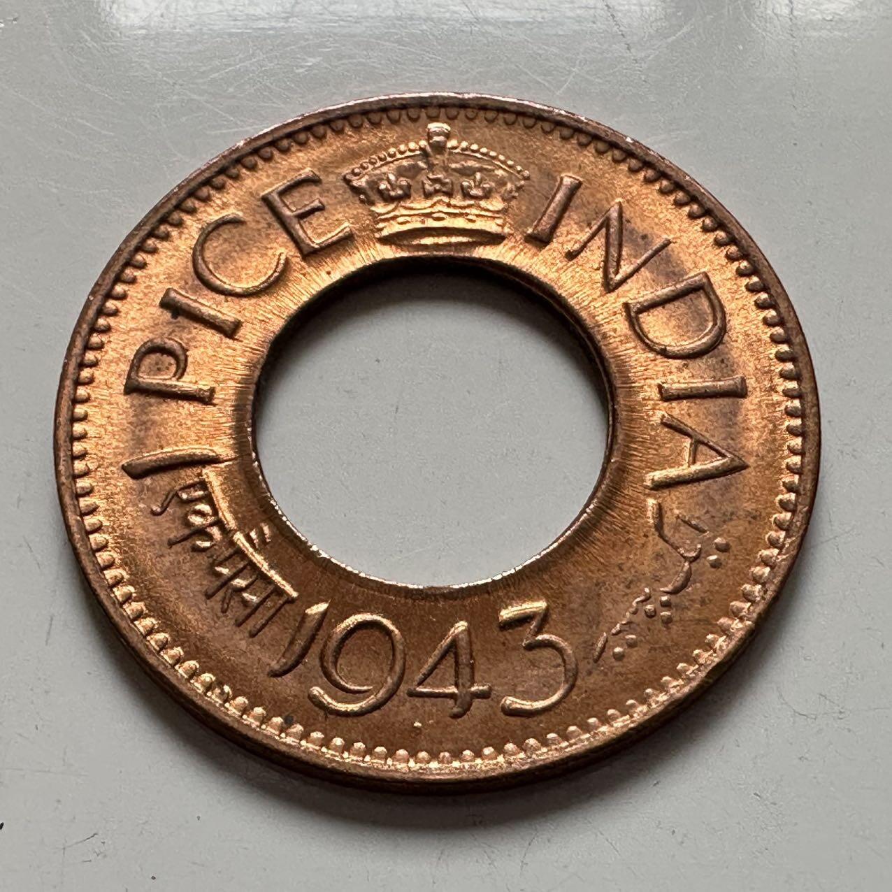 🌹外币初藏🌹🐯2025年第137场  每周二四六晚8️⃣点 接代拍 英属印度1943年一派沙—1