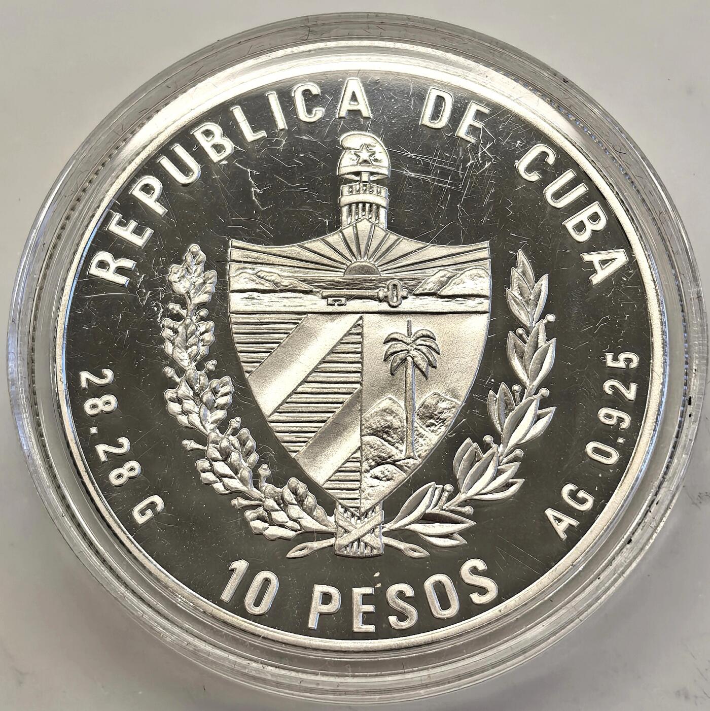 博洋堂世界钱币拍卖第150期（全场包邮） 古巴社会主义共和国1995年联合国教科文组织成立五十周年纪念10比索大银币，顶级品相， MS69-70状态，银光闪闪，无需多言
