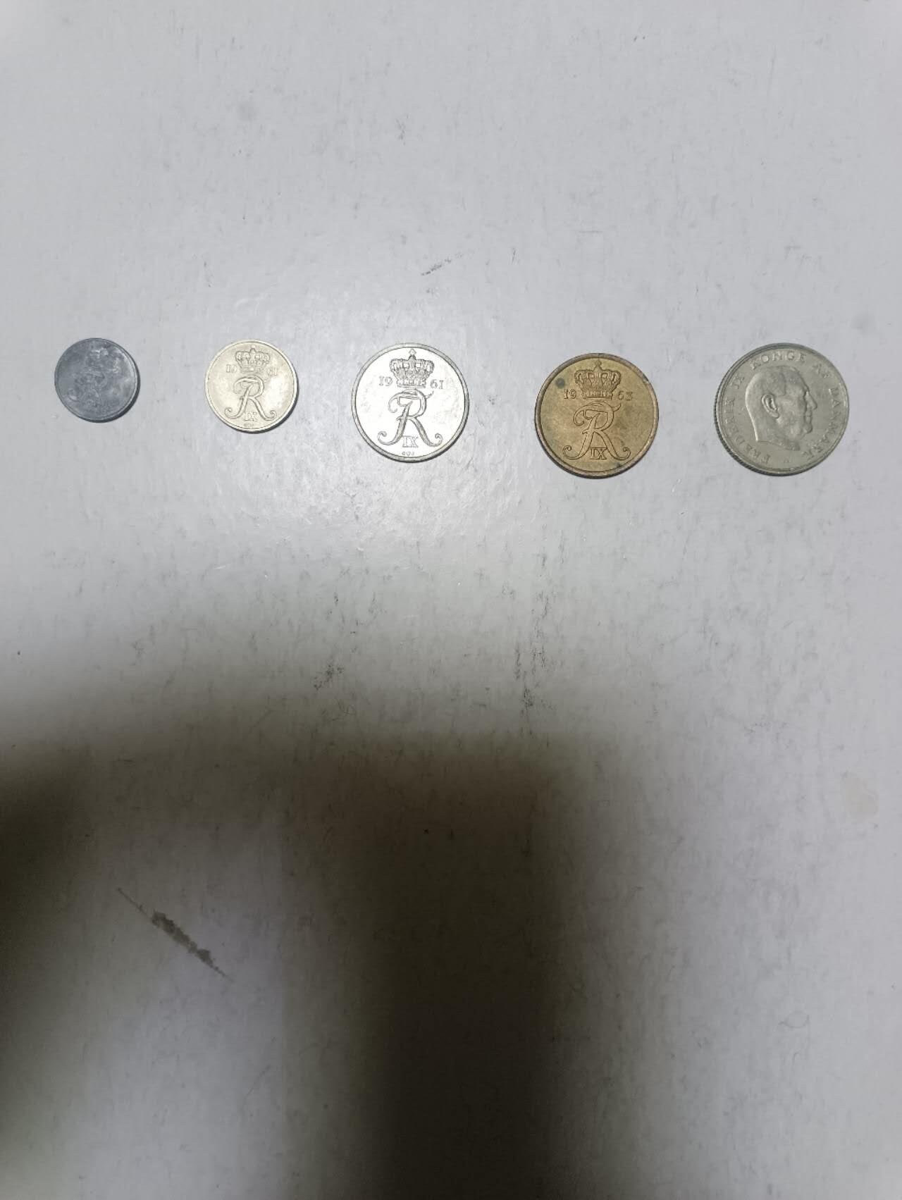 【20251209】非全新纸币和硬币第311场 丹麦早期5枚硬币不同版本