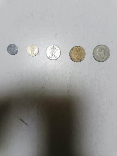 【20251209】非全新纸币和硬币第311场 - 丹麦早期5枚硬币不同版本