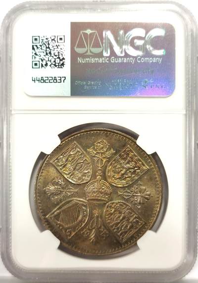 博洋堂世界钱币拍卖第150期（全场包邮） NGC MS64 英国1953年伊丽莎白二世登基纪念克朗，带彩少见