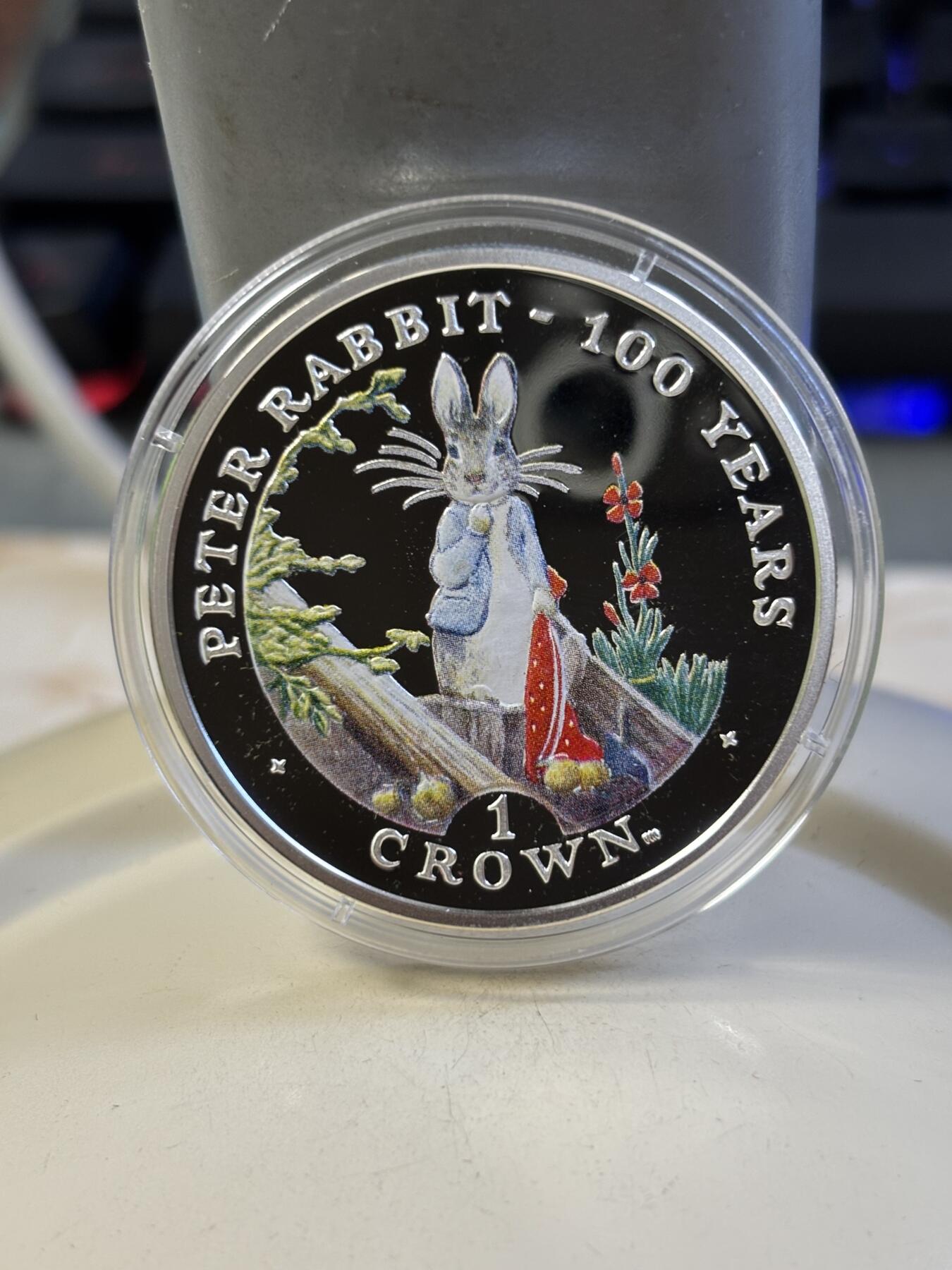 第184期拍卖 直布罗陀2002年彼得兔诞生彩色克朗精制纪念银币，925银，28.28克银价363，发行10000枚