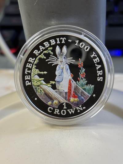 第184期拍卖 - 直布罗陀2002年彼得兔诞生彩色克朗精制纪念银币，925银，28.28克银价363，发行10000枚