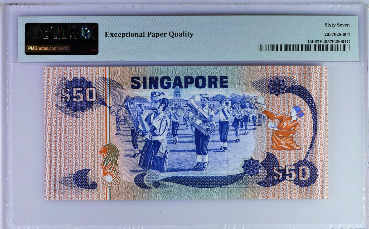 【Blue Auction】世界纸币精拍第759期——18级TOP拍卖/信誉/品质/专业/高效💫  新加坡 1977年50元 PMG67EPQ 高分