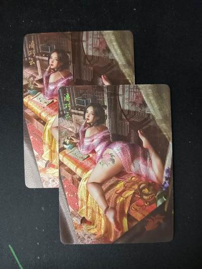 花开卡拍第61期（3月7号周六截拍，品控勿拍!!!拍品不寄存，运费5元（新疆需补运费差价或顺丰到付），自制卡难免瑕疵，可能存在轻微撞角爆边等出厂瑕疵，品控介意勿拍！） - 燎原焱卡 刷子人间传 潘巧云双服饰 粗闪2张