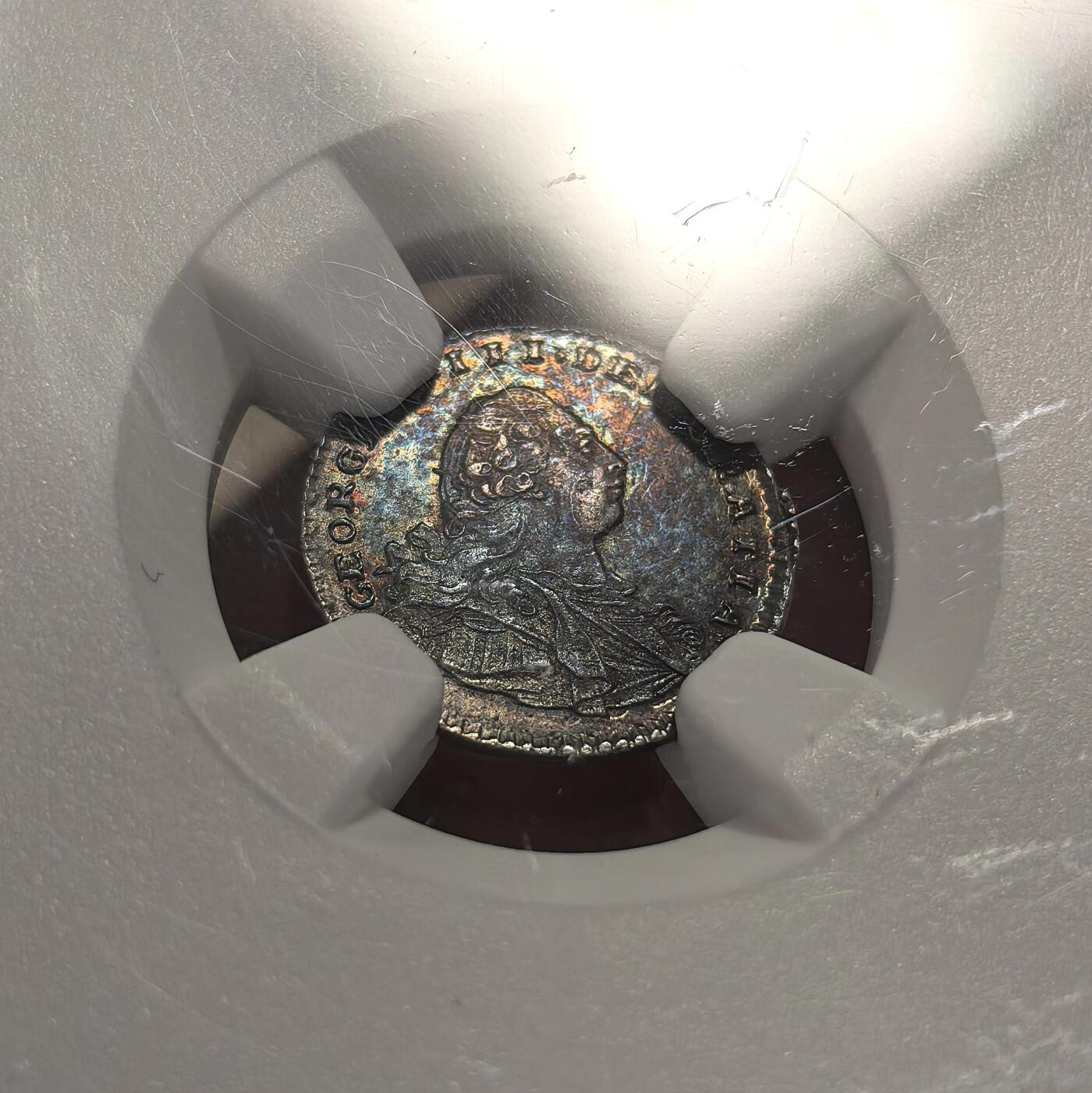 博洋堂世界钱币拍卖第150期（全场包邮） NGC AU53-MS63 英国1800年英国乔治三世濯足币一套四枚，原味五彩