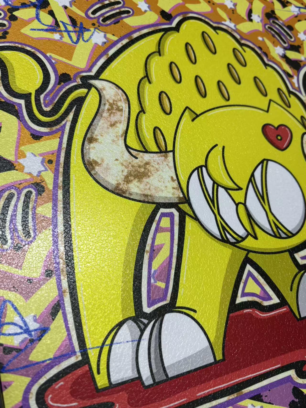 零元拍：歪歪 OWSON 系列作品装饰肌理画《十二星座-金牛座》，相框尺寸35/35CM。因展品出展，镜框可能有轻微划痕，介意勿拍