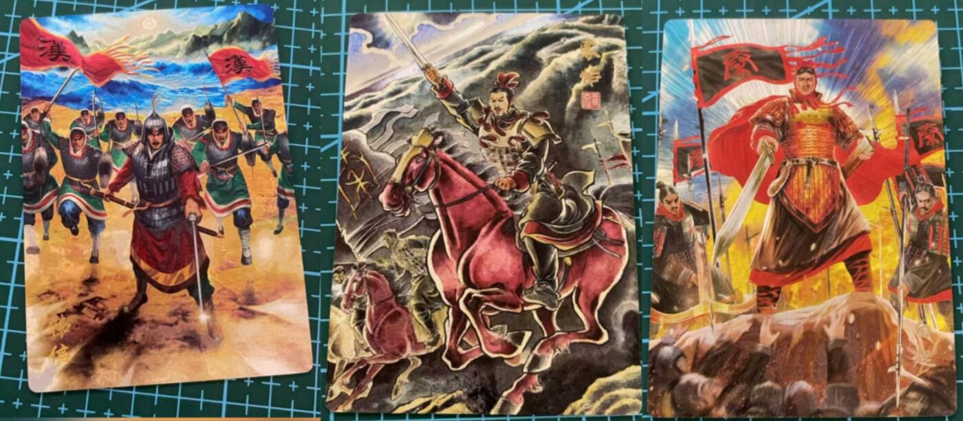 龙虎卡牌六六场 （无佣金，周六结拍，欢迎送拍） 粗闪3张 奇点卡牌 名将 -蒙恬&白起&韩信