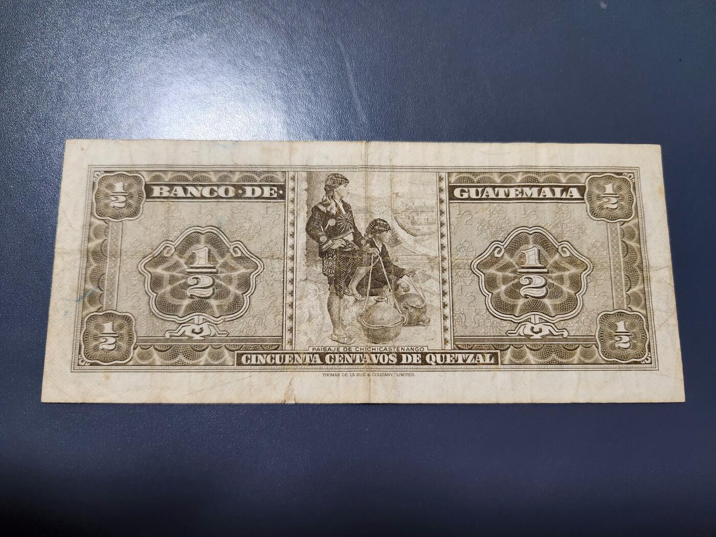 12月6号晚上8点 外国纸币自动截拍第70场 危地马拉老版纸币1970年0.5美品