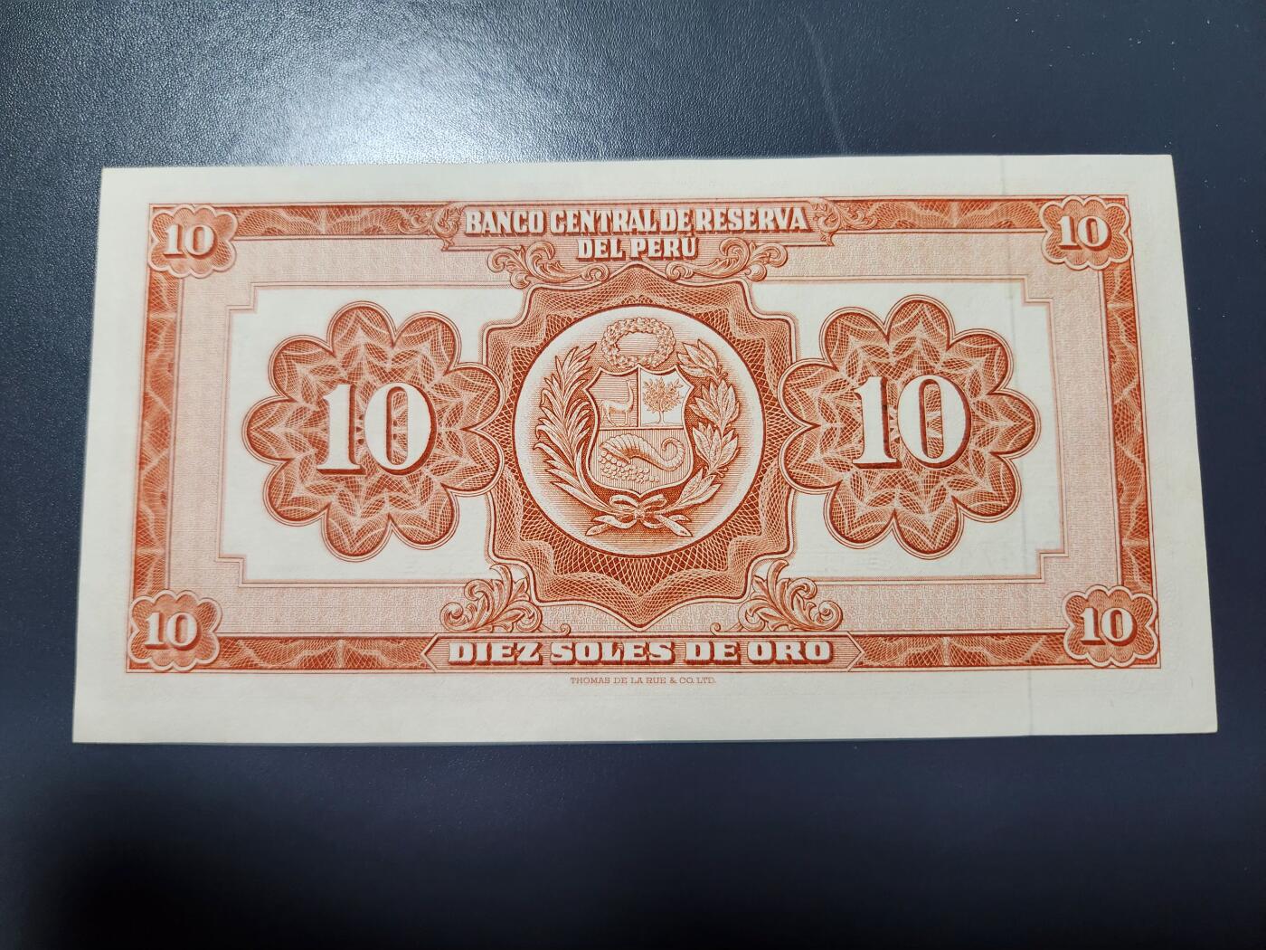 12月6号晚上8点 外国纸币自动截拍第70场 秘鲁1963年10索尔新品原票