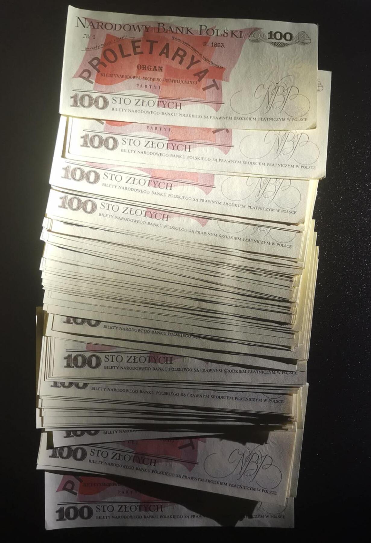 《艾美收藏》第223期-12.7周日外币畅拍 (100张)波兰1988年100兹罗提UNC/UNC- 捆痕/压痕&角不绝等微瑕