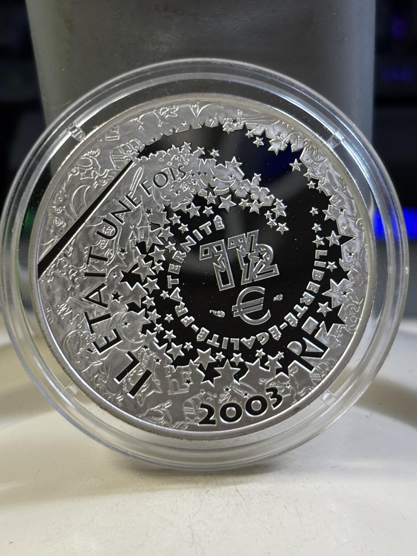 第184期拍卖 法国2003年童话系列匹诺曹彩色纪念银币1，900银，22.2克银价277