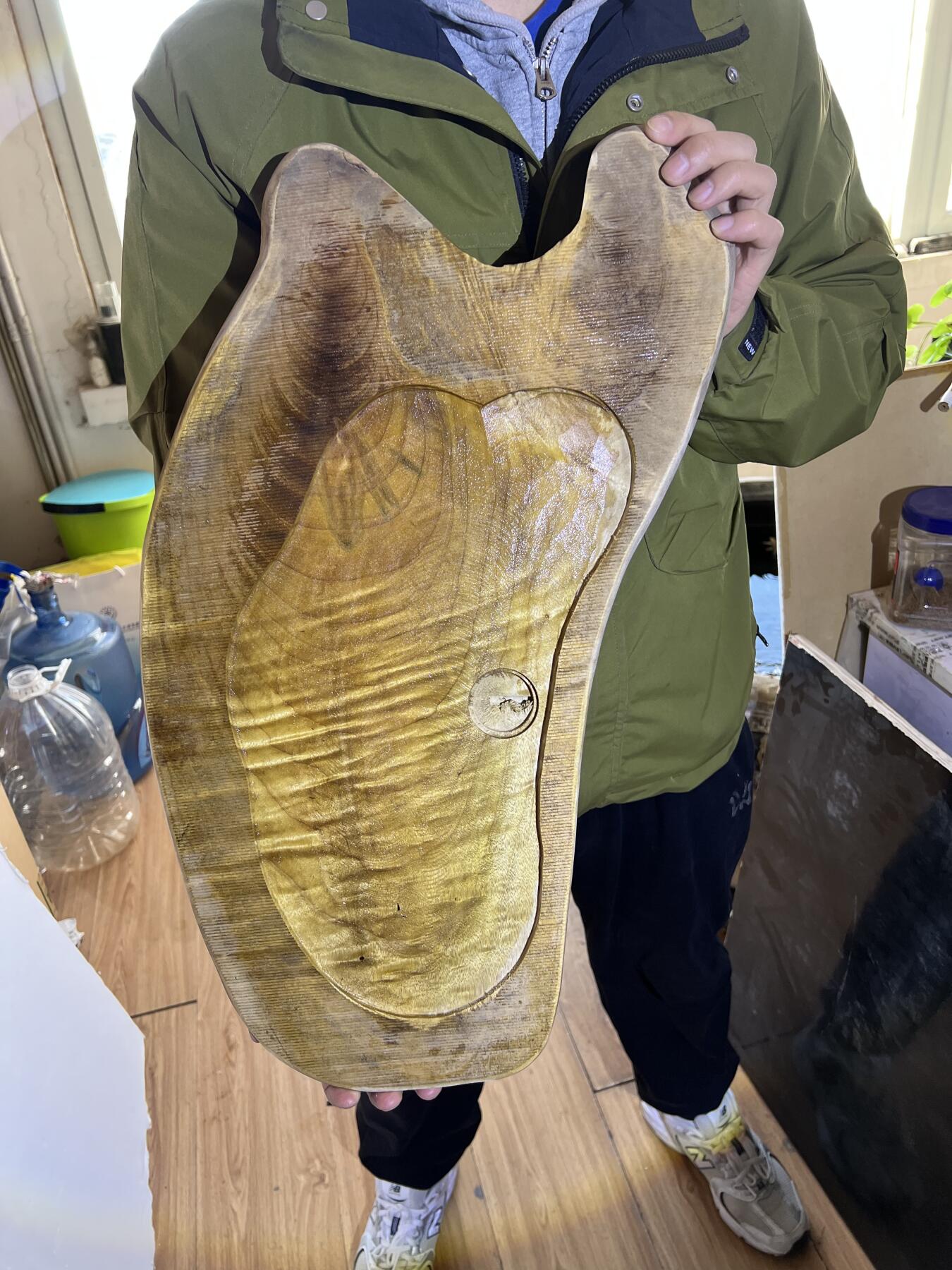 零元拍：金丝楠 茶盘，尺寸约：585/275/190/35MM，满果香，满金丝满水波，未上漆上蜡