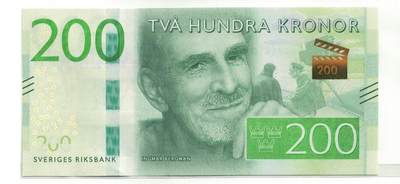 《艾美收藏》第223期-12.7周日外币畅拍 - 瑞典2015年200克朗UNC尾70 导演英格玛·柏格曼