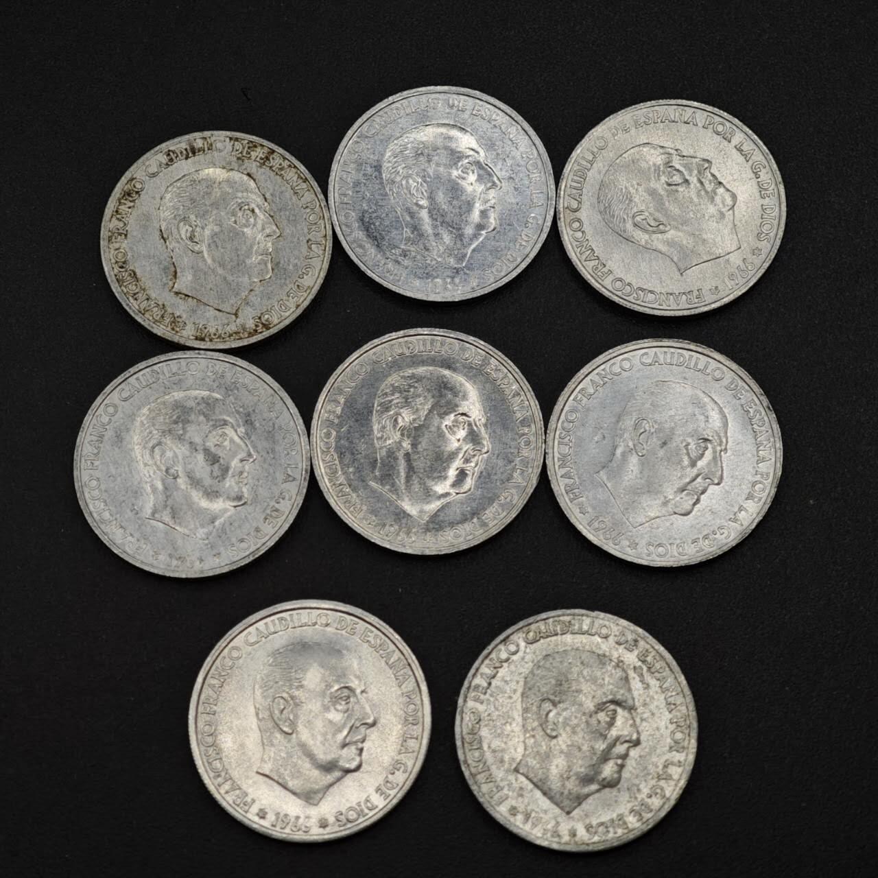 【淘币小摊】实时拍第八百一十九拍   散币场   满百包邮可预留二周 每周一统一发货   西班牙50分铝币8枚