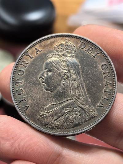 南宋泉阁俄币 外币 国币 专场第二十期 【送拍无额外佣金】 - 英国 1887年 维多利亚女王 双弗洛林 四先令银币 老包浆 味道不错 好品