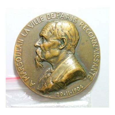 法国1904年 政治家亨利+女神 高浮雕精制大铜章 50MM - 法国1904年 政治家亨利+女神 高浮雕精制大铜章 50MM