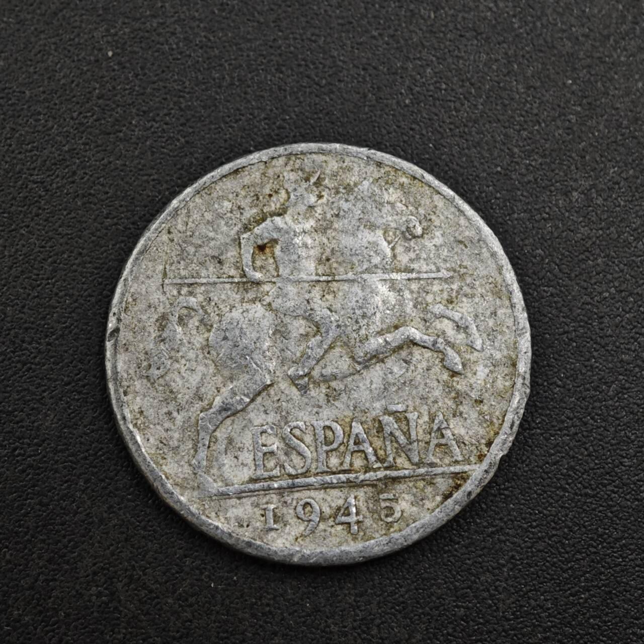 【淘币小摊】实时拍第八百一十九拍   散币场   满百包邮可预留二周 每周一统一发货   西班牙1945年5分铝币