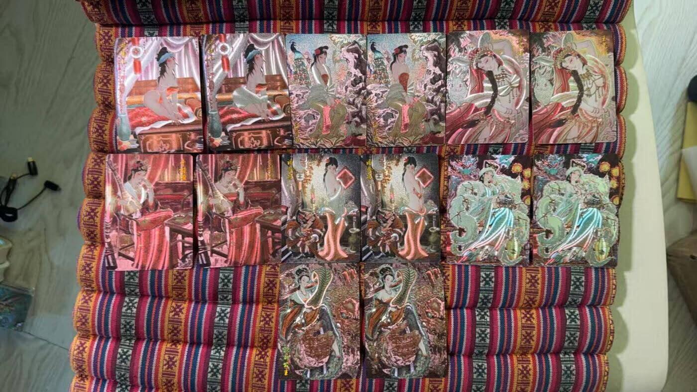 光影卡牌第26期，各家亲签，各家套卡，持续收拍品 雕仙解语花7个人物14张