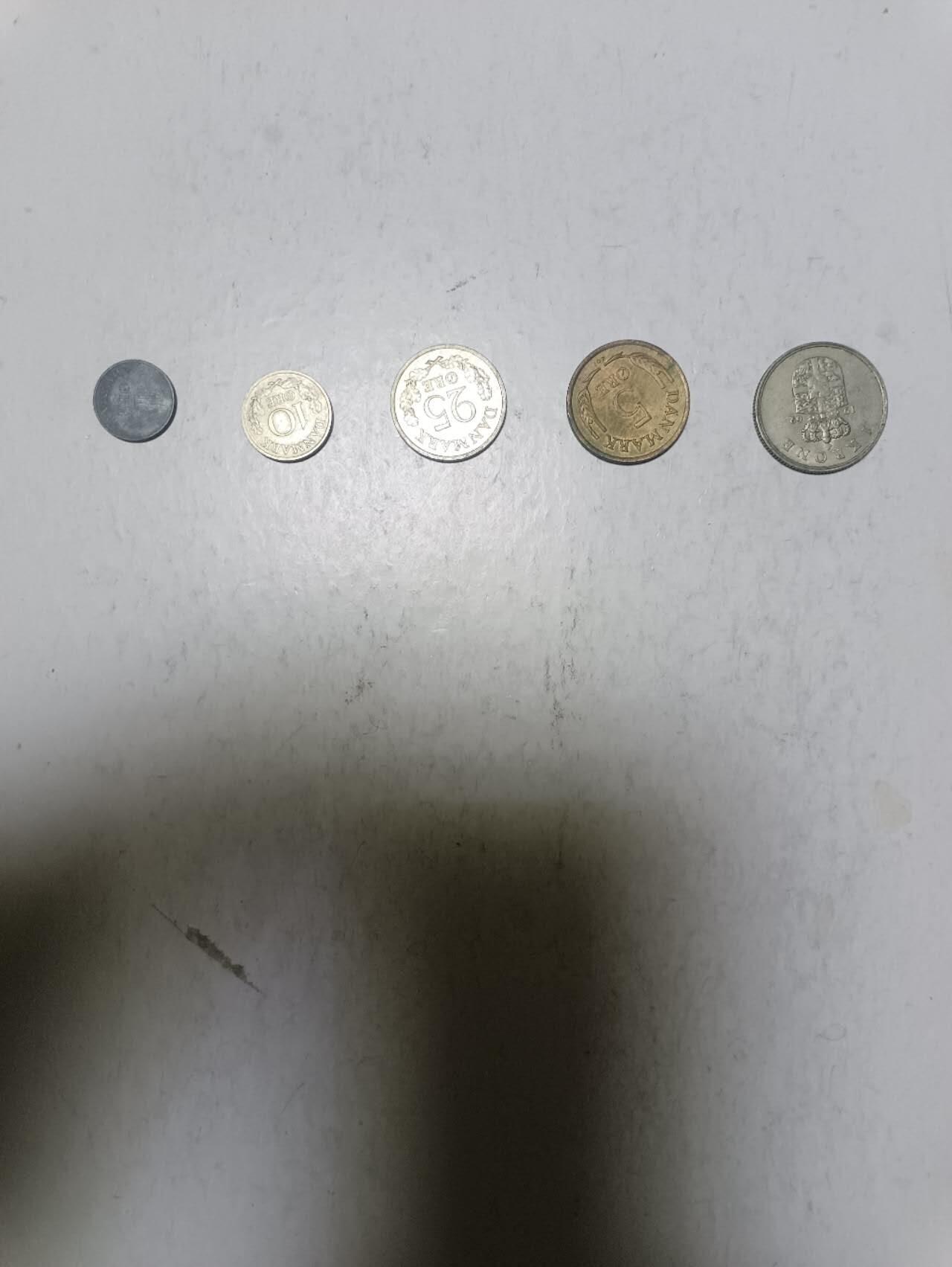 【20251209】非全新纸币和硬币第311场 丹麦早期5枚硬币不同版本