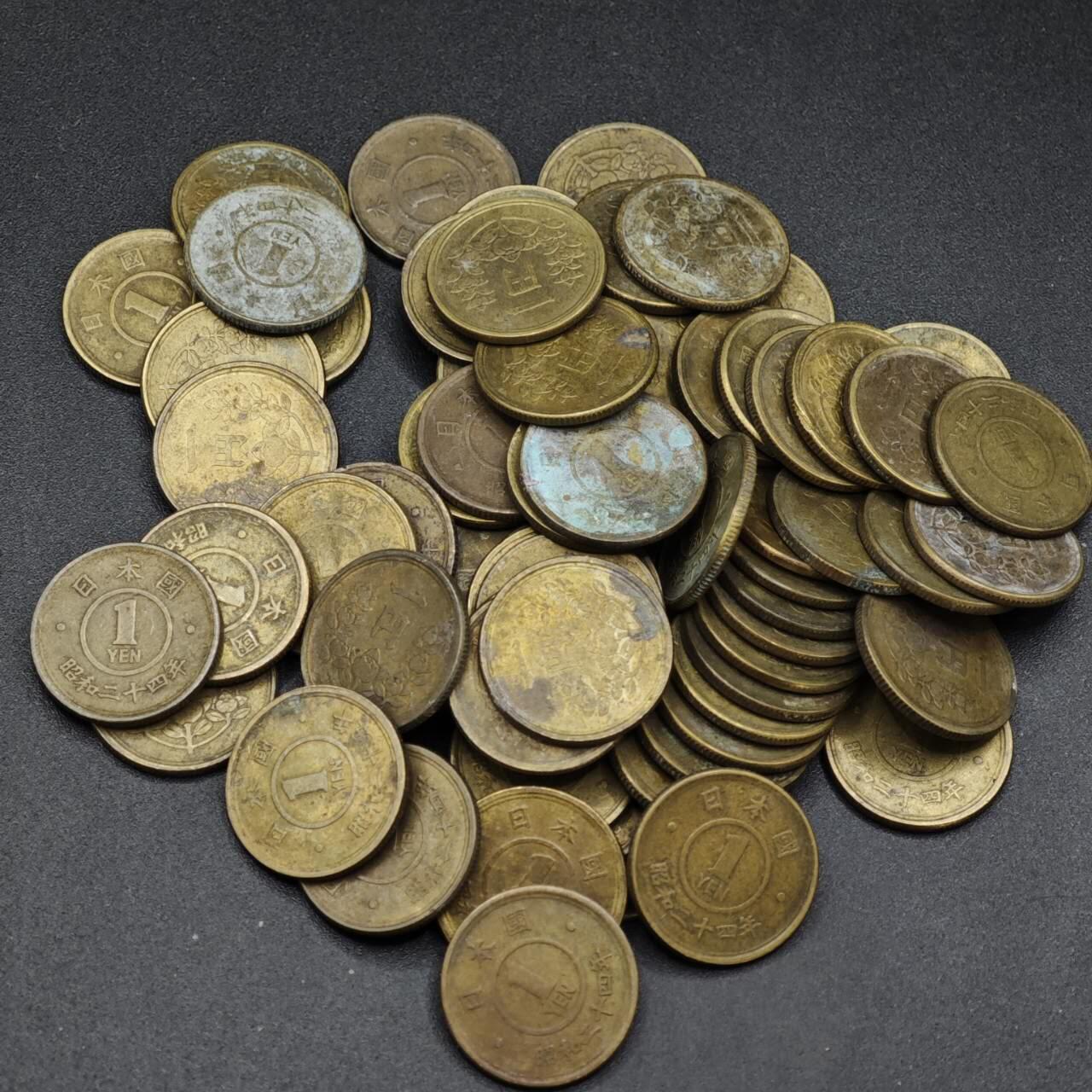 【淘币小摊】实时拍第八百一十九拍   散币场   满百包邮可预留二周 每周一统一发货   日本一円铜币70枚