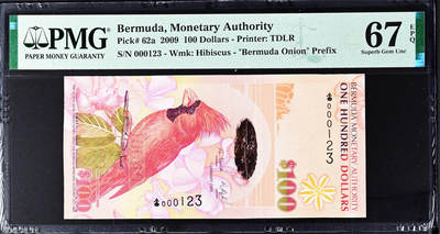 【Blue Auction】世界纸币精拍第759期——18级TOP拍卖/信誉/品质/专业/高效💫 -  【洋葱冠 123阶梯小号】百慕大 2009年100元 PMG67EPQ