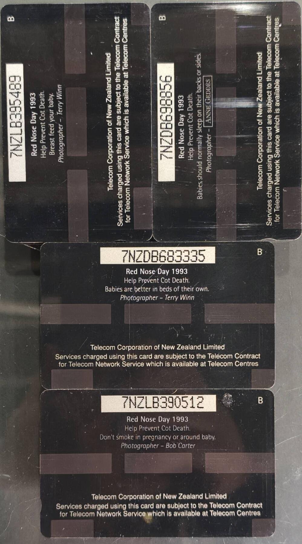 公藏第59期裸卡拍卖 新西兰GPT新卡【红鼻子婴儿】4全品好。