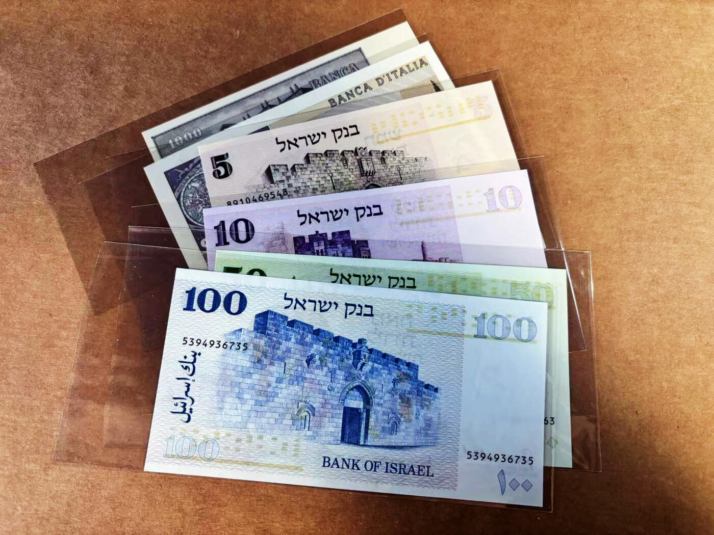 【Blue Auction】世界纸币精拍第759期——18级TOP拍卖/信誉/品质/专业/高效💫 【一组6张】以色列 5-100新克尔&意大利 1000-2000里拉 全新UNC